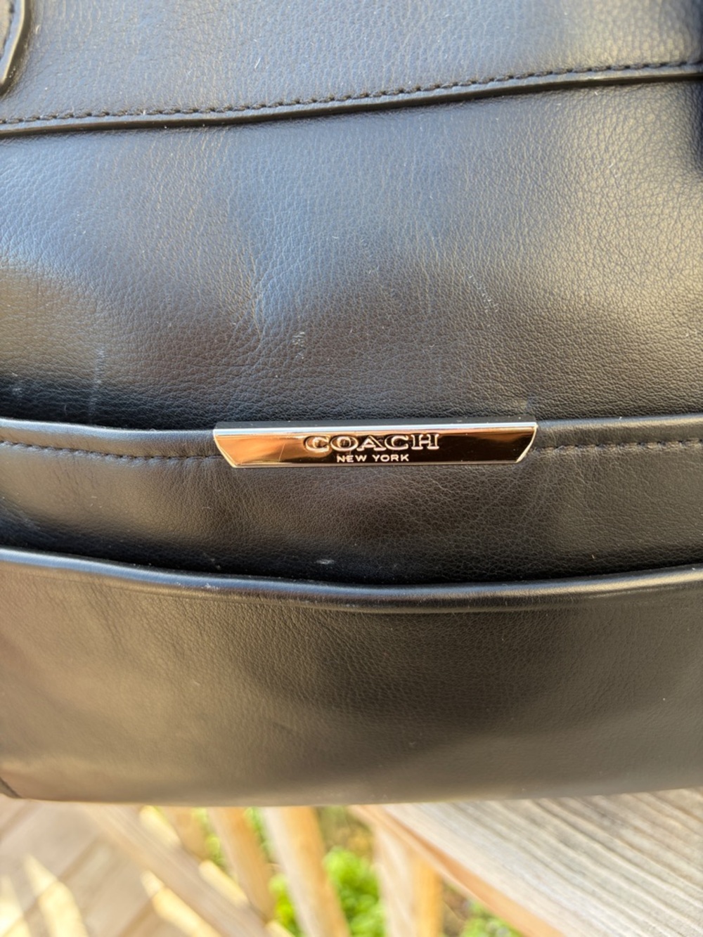 Coach Black Taylor Pebbled Leather Satchel Structured Tote with Front Pocket. - Picture 2 of 12